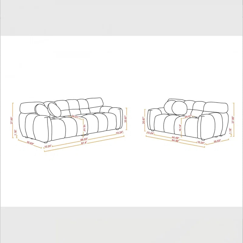 Bouclen Fabric Triple And Double Luxury Sofa Set