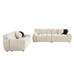 Bouclen Fabric Triple And Double Luxury Sofa Set