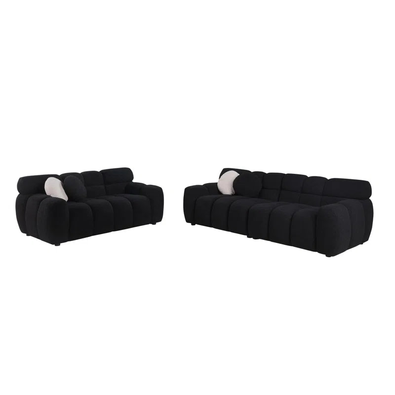 Bouclen Fabric Triple And Double Luxury Sofa Set