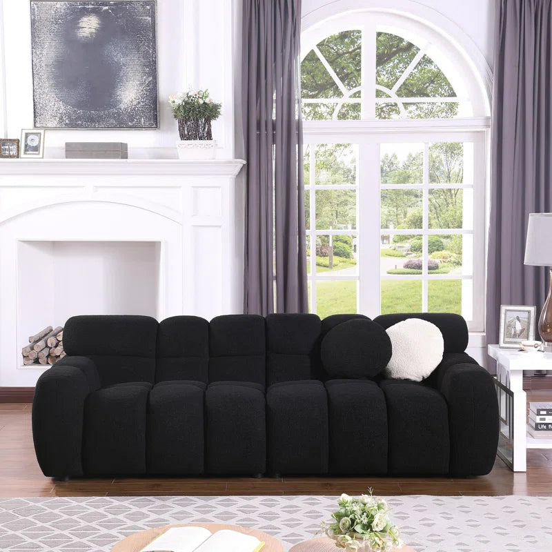 Bouclen Fabric Triple And Double Luxury Sofa Set