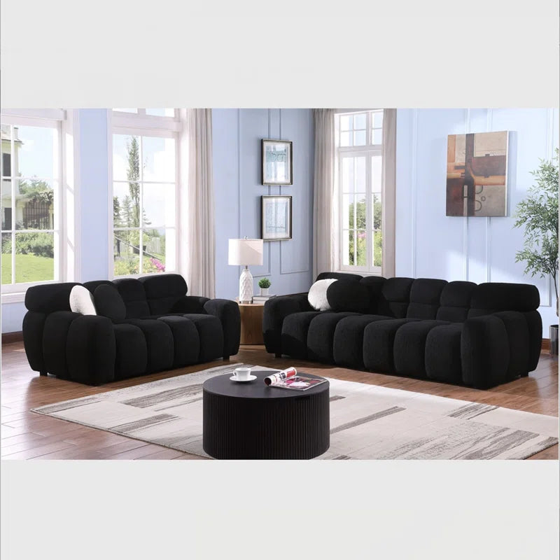 Bouclen Fabric Triple And Double Luxury Sofa Set