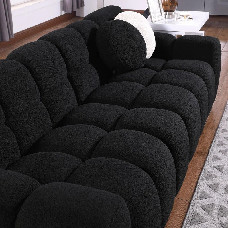 Bouclen Fabric Triple And Double Luxury Sofa Set