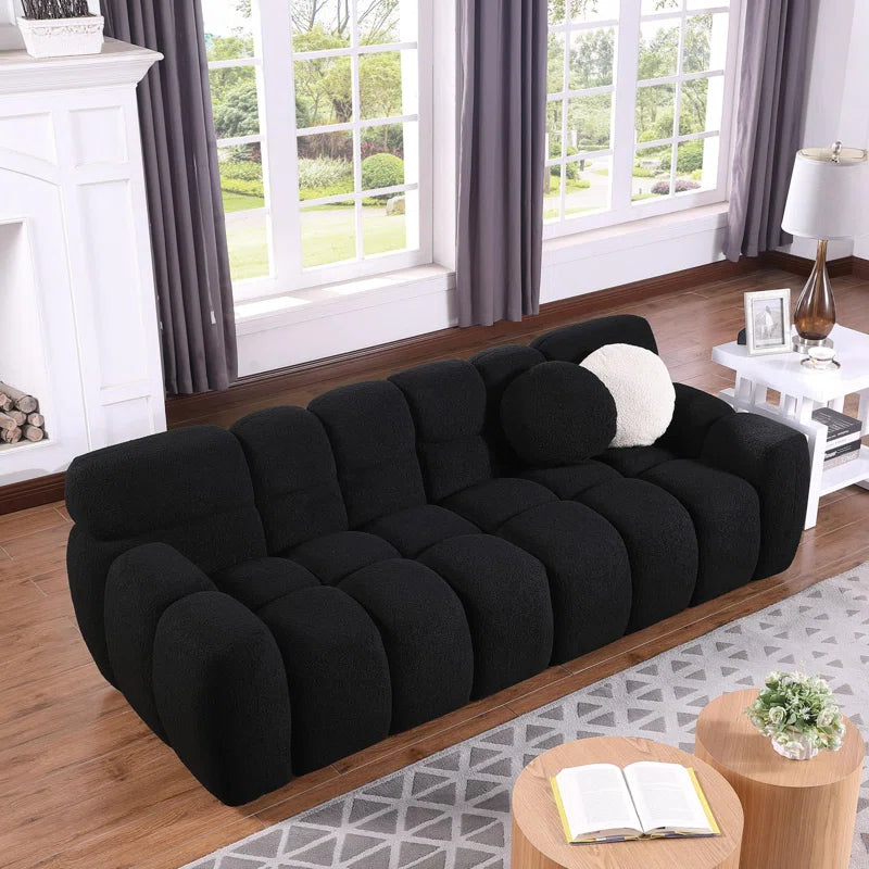 Bouclen Fabric Triple And Double Luxury Sofa Set