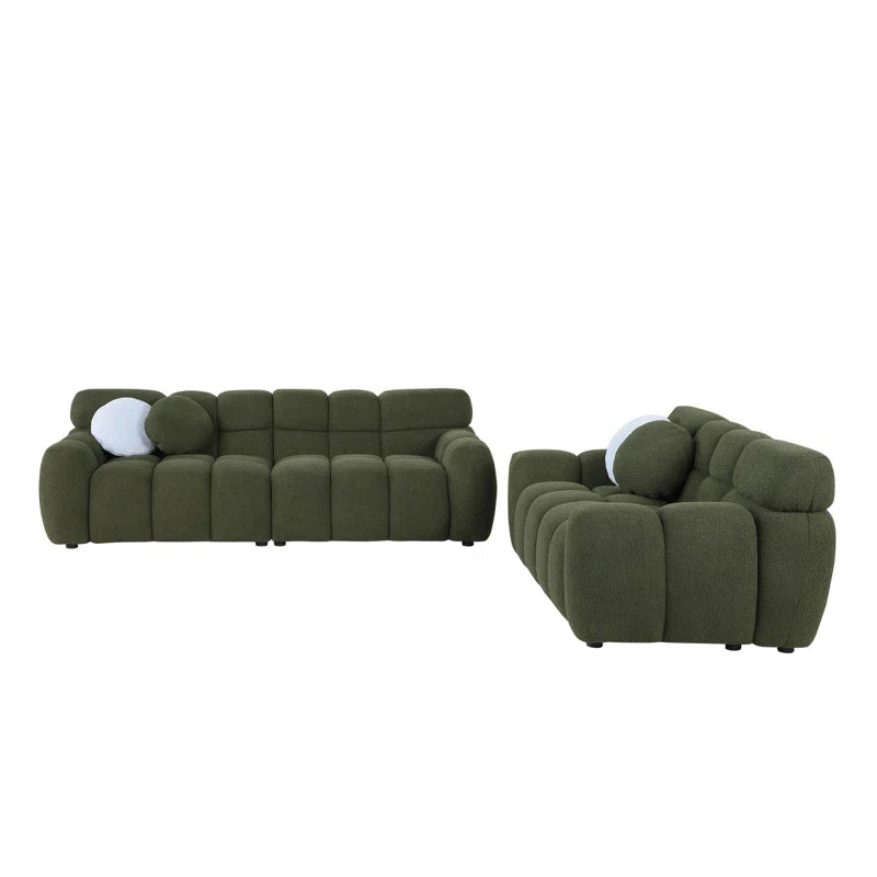 Bouclen Fabric Triple And Double Luxury Sofa Set