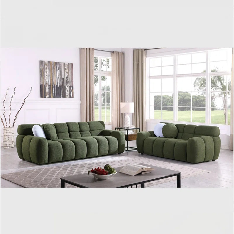 Bouclen Fabric Triple And Double Luxury Sofa Set