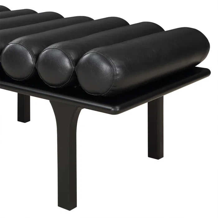 Qaltun Vegan Leather Upholstered Bench - Wooden Bazar