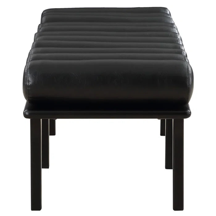 Qaltun Vegan Leather Upholstered Bench - Wooden Bazar