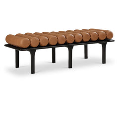 Qaltun Vegan Leather Upholstered Bench - Wooden Bazar