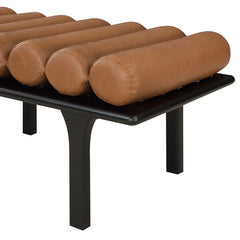 Qaltun Vegan Leather Upholstered Bench - Wooden Bazar