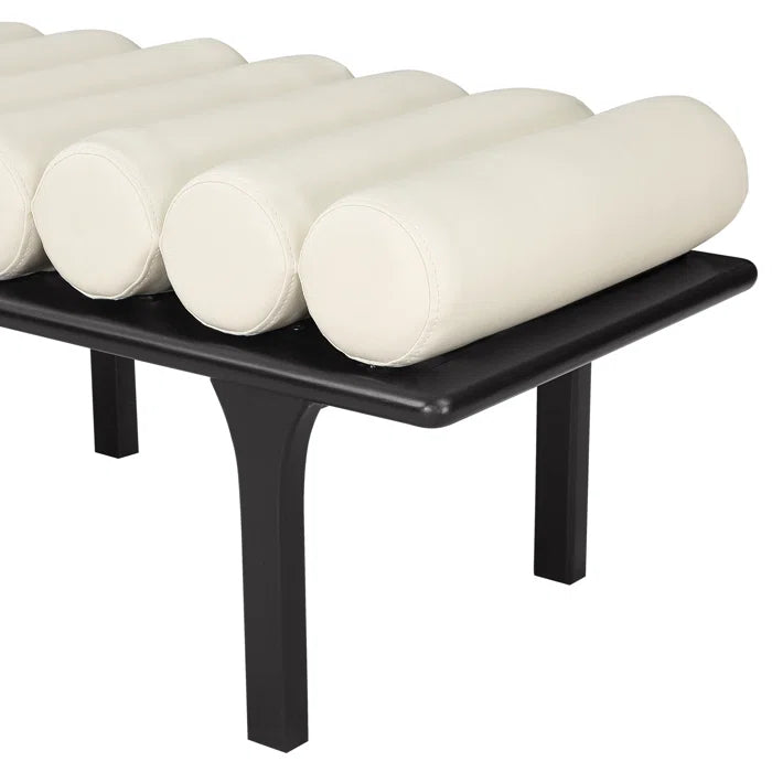 Qaltun Vegan Leather Upholstered Bench - Wooden Bazar