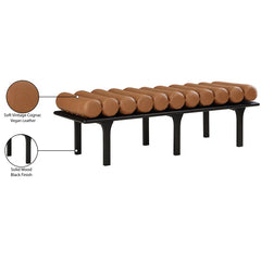 Qaltun Vegan Leather Upholstered Bench - Wooden Bazar