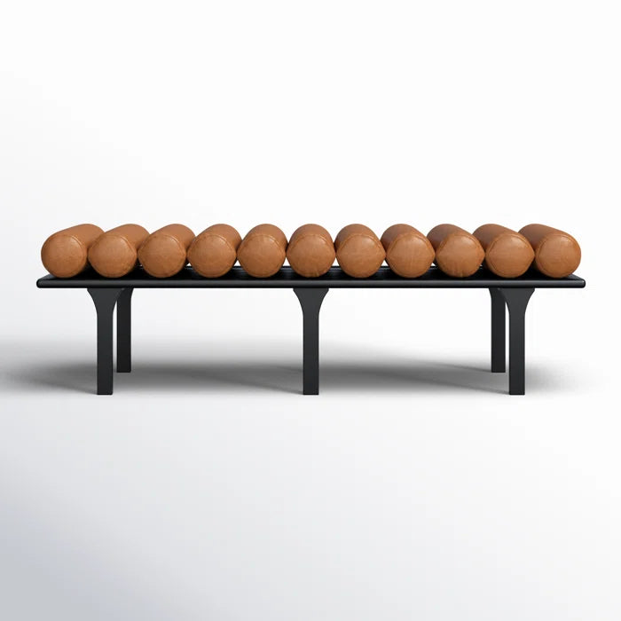 Qaltun Vegan Leather Upholstered Bench - Wooden Bazar