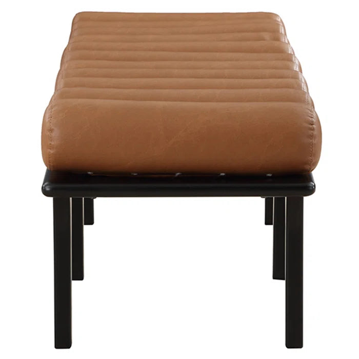 Qaltun Vegan Leather Upholstered Bench - Wooden Bazar