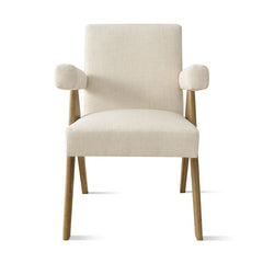 Zerft Stylish Linen Arm Chair - Wooden Bazar