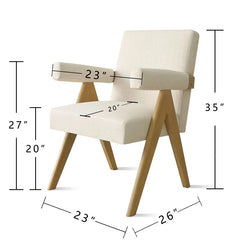Zerft Stylish Linen Arm Chair - Wooden Bazar