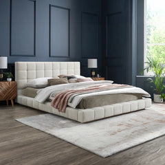 Upholstered Platform Bed - Wooden Bazar