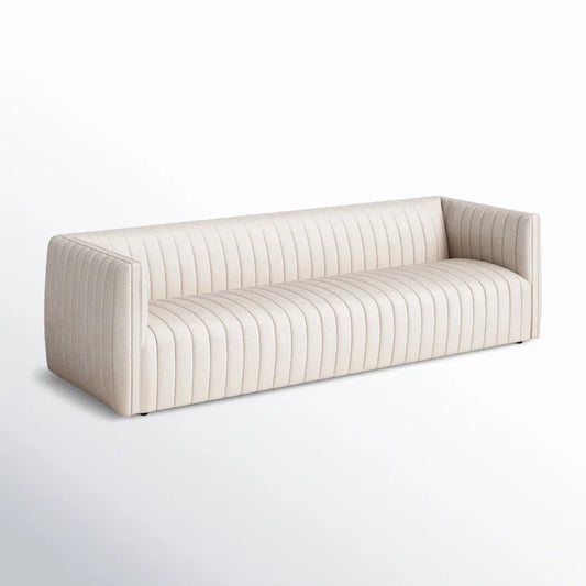 Modern Velvet Tuxedo Sofa with Channel Tufting – Plush Seating