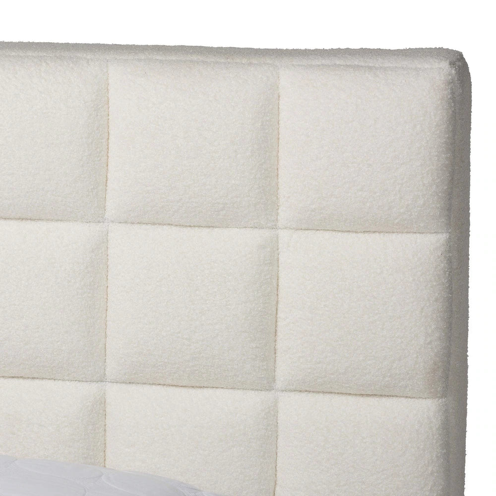 Braylin Glam and Luxe Teddy-Bear Fabric Platform Bed