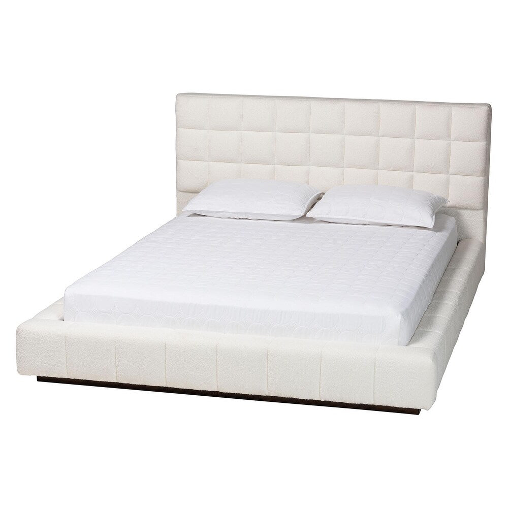 Braylin Glam and Luxe Teddy-Bear Fabric Platform Bed