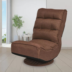 Parity Linen Swivel Lounge Chair for Modern Living - Wooden Bazar
