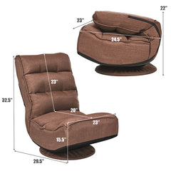 Parity Linen Swivel Lounge Chair for Modern Living - Wooden Bazar