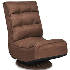 Parity Linen Swivel Lounge Chair for Modern Living - Wooden Bazar