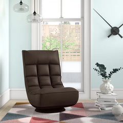 Parity Linen Swivel Lounge Chair for Modern Living - Wooden Bazar