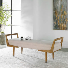 Shardaan Polyester Blend Upholstered Bench - wooden Bazar