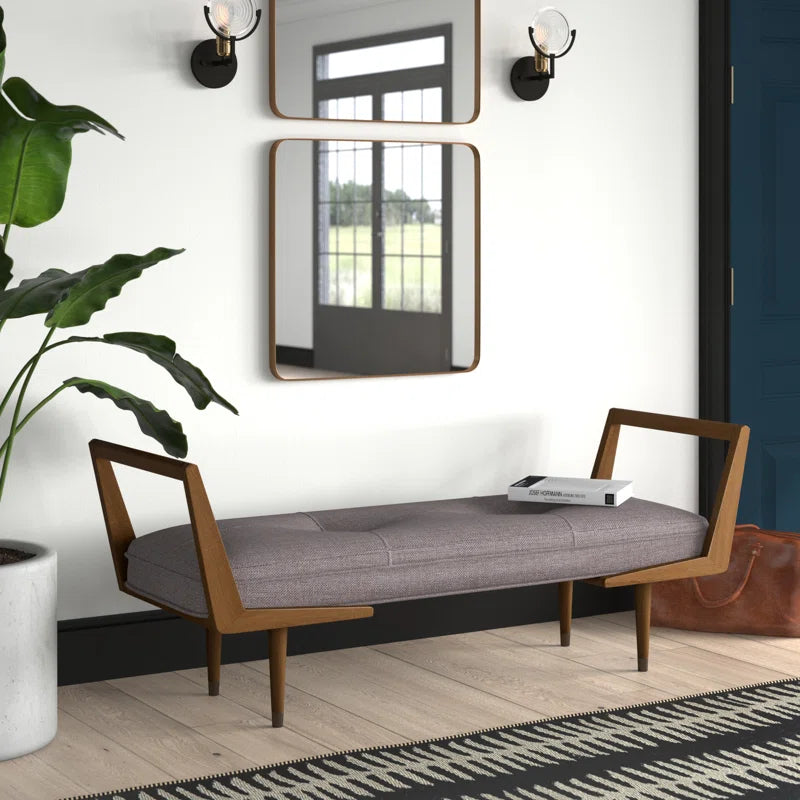 Shardaan Polyester Blend Upholstered Bench - wooden Bazar