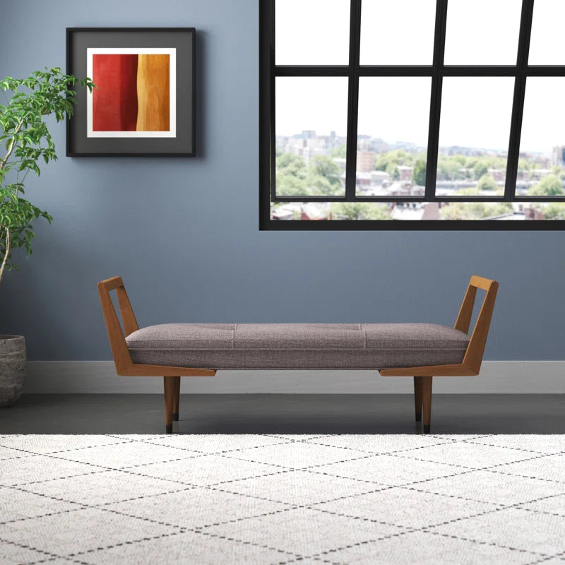 Shardaan Polyester Blend Upholstered Bench - wooden Bazar