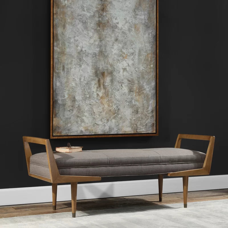 Shardaan Polyester Blend Upholstered Bench - wooden Bazar