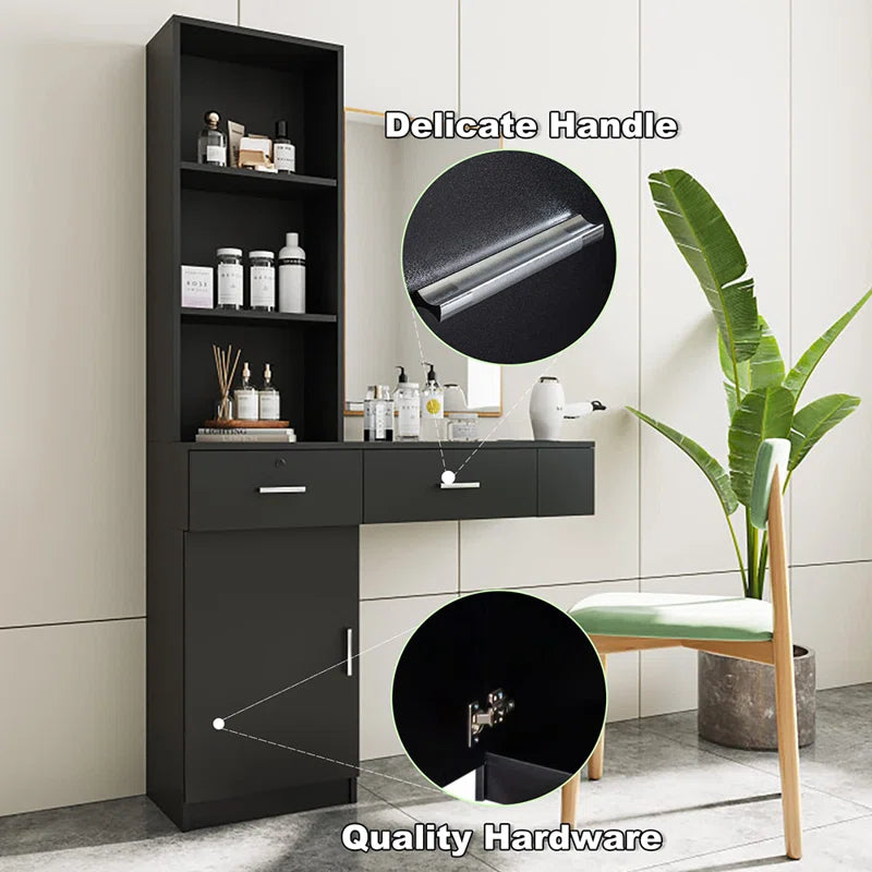 Dejox Wall-Mount Makeup Vanity Dressing Table with Drawers