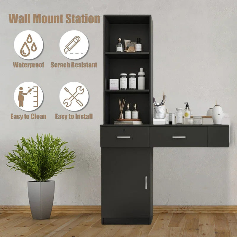 Dejox Wall-Mount Makeup Vanity Dressing Table with Drawers