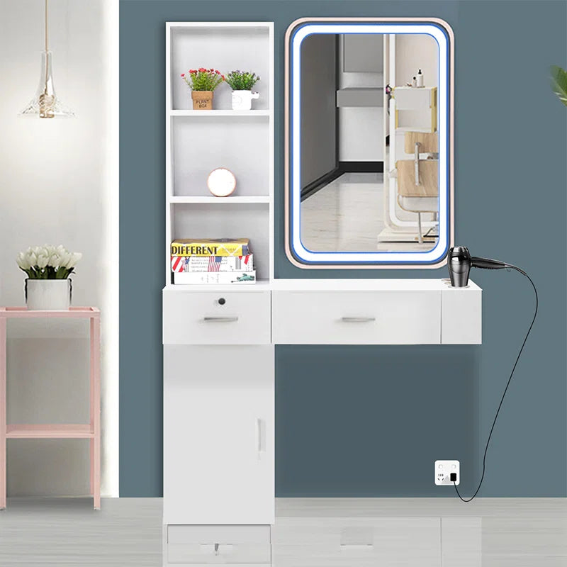 Dejox Wall-Mount Makeup Vanity Dressing Table with Drawers