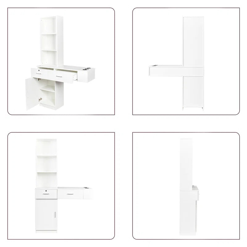 Dejox Wall-Mount Makeup Vanity Dressing Table with Drawers