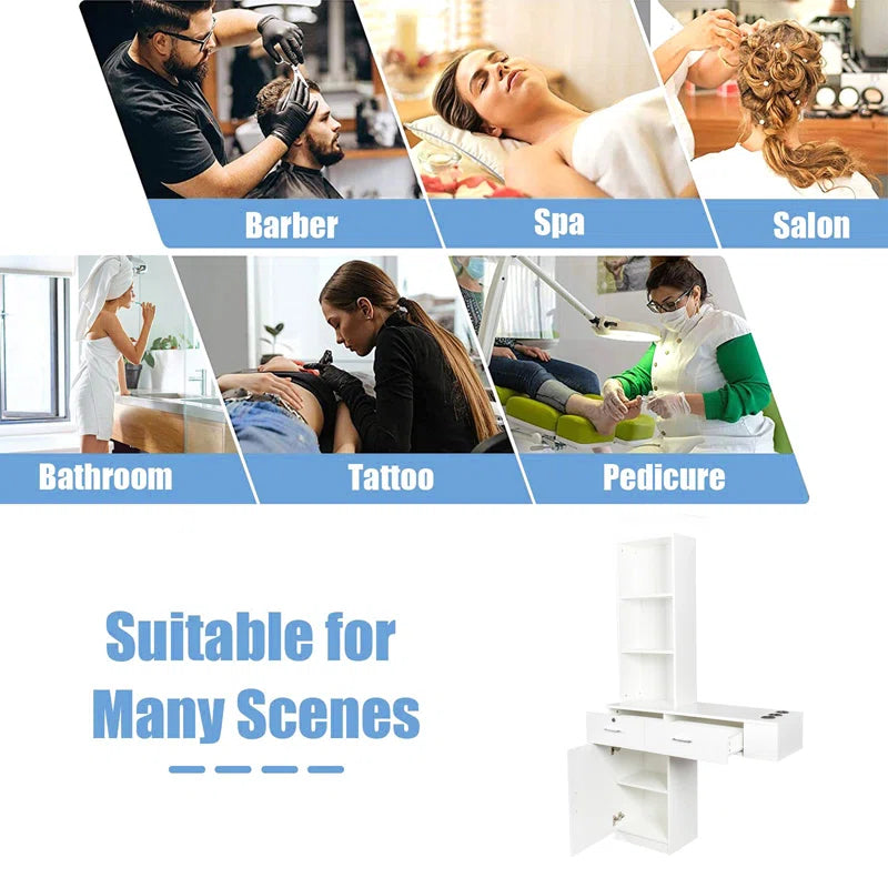 Dejox Wall-Mount Makeup Vanity Dressing Table with Drawers