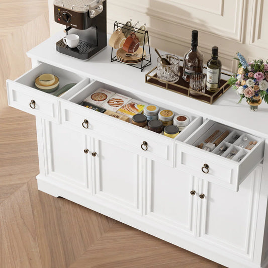 54" Sideboard Buffet with Drawers & Shelf