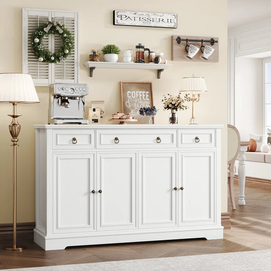 54" Sideboard Buffet with Drawers & Shelf