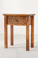 Hiana Solid Wood Bedside Table - Wooden bazar