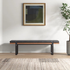 Shaloon  Upholstered Bench - Wooden Bazar