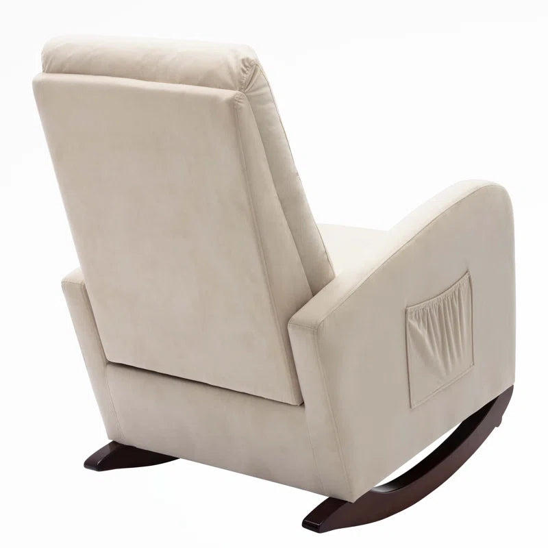 XAFTER Beige Tufted Rocking Chair with Elegant Design for Living Room or Nursery