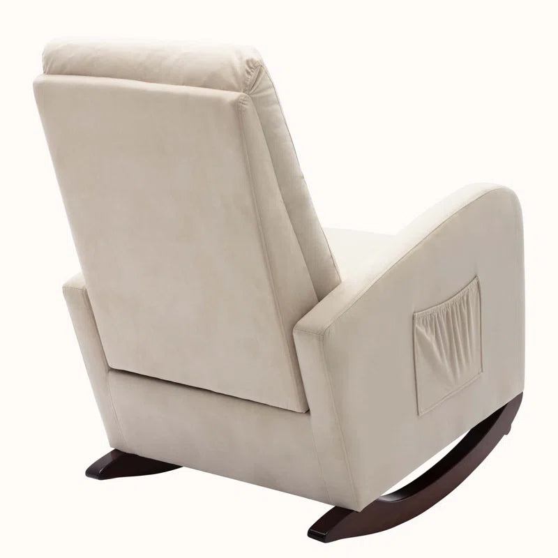 XAFTER Beige Tufted Rocking Chair with Elegant Design for Living Room or Nursery