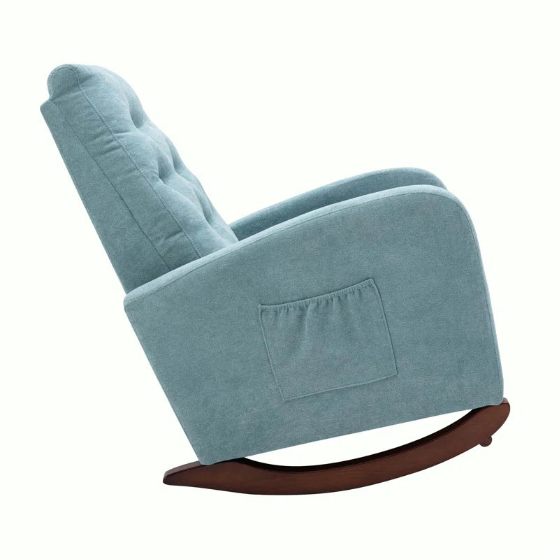 XAFTER Beige Tufted Rocking Chair with Elegant Design for Living Room or Nursery