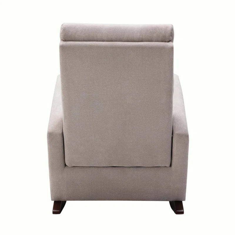 XAFTER Beige Tufted Rocking Chair with Elegant Design for Living Room or Nursery