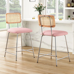 Burokern Swivel 25.2" Counter and bar Stool (Set of 2)