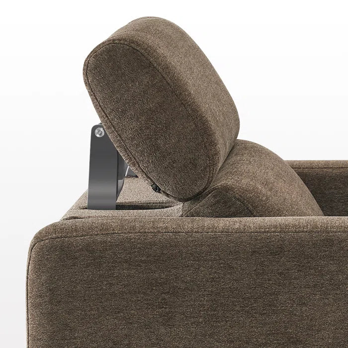 High Leg Recliner with Adjustable Headrest, Fabric Upholstered, Wall-hugger Power Recliner