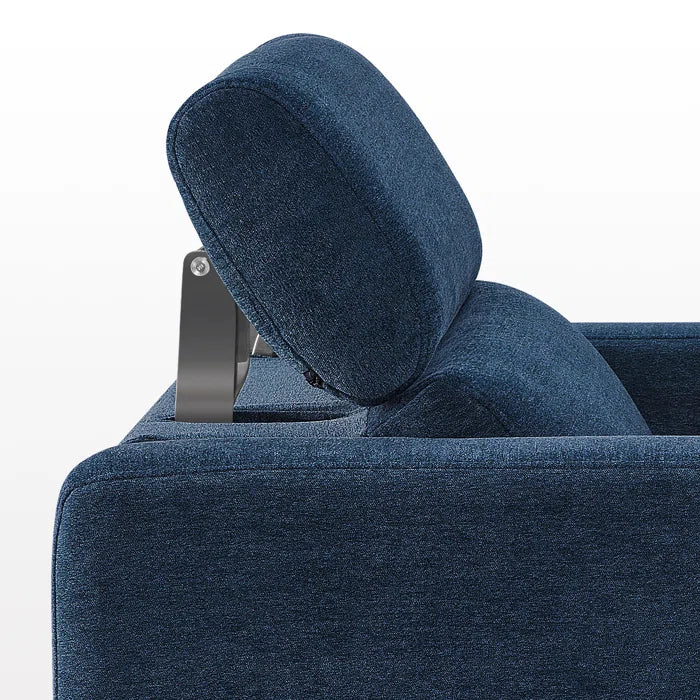 High Leg Recliner with Adjustable Headrest, Fabric Upholstered, Wall-hugger Power Recliner