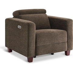 High Leg Recliner with Adjustable Headrest, Fabric Upholstered, Wall-hugger Power Recliner