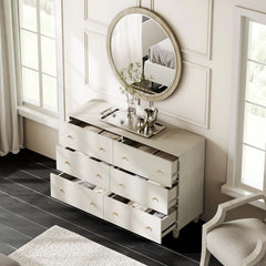 Kanord Extendable Makeup Vanity with 3 Drawers and 2 Acrylic Doors