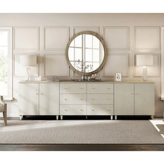 Kanord Extendable Makeup Vanity with 3 Drawers and 2 Acrylic Doors